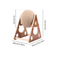 Griffoir vertical en bois pour chat avec boule roulante, en sisal résistant à l'usure, pour le nettoyage des dents et des griffes, structure d'escalade pour chat