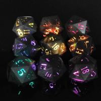 Dés lumineux, dés DND lumineux, 7 pièces, LED électroniques avec boîte de charge, dés polyédriques pour Donjons et Dragons