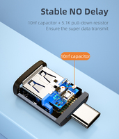Adaptateur USB C vers USB3.1 5 Gbps/120 W, adaptateur mâle Type C vers femelle USB noir pour smartphone, PC, ordinateur portable, tablette, clavier, etc.