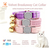 Maßgefertigtes Weiches Samt-Breakaway-Katzenhalsband Verstellbares Samt-Breakaway-Halsband mit Glocke für Kleine Kätzchen Tägliches Tragen