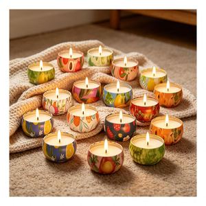 Bocaux à bougies colorés avec couvercle, coffret cadeau de luxe, mélange de soja aromatique, assortiment de produits de boutique, gamme de présentation - Product Image 6
