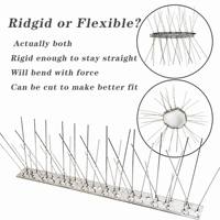 Piques anti-oiseaux en acier inoxydable 304 pour panneaux solaires, installation facile, 25 cm, 33 cm, 50 cm, dissuasion non toxique et humaine des pigeons, résistantes aux intempéries