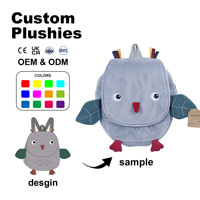 Sac à dos en peluche hibou de dessin animé amusant et mignon, sac bandoulière créatif à porter à la main, personnalisable