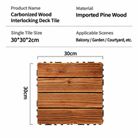 Dalles de terrasse extérieures emboîtables 30x30CM en bois massif, revêtement de sol extérieur, dalles de terrasse emboîtables