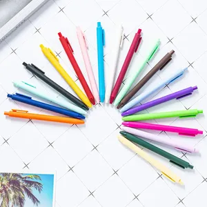Bolígrafos de Plástico Multicolor con Logotipo Personalizado al por Mayor, Bolígrafos de Punta Redonda de 1.0 mm, Regalo Escolar, Cuerpo Negro/Azul - Product Image 6