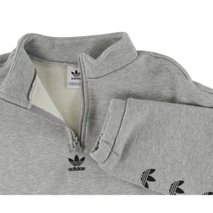 Adidas Originals Women's Qtr 1/4 Zip <b>Repeat</b> Active Sweater Medium Grey Heather Autumn Winter Season Custom | 100% Authentic - Product Image 4