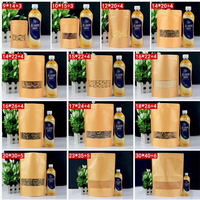Sachet Doypack en papier kraft et plastique avec fenêtre, écologique, recyclable, à fermeture éclair, en stock