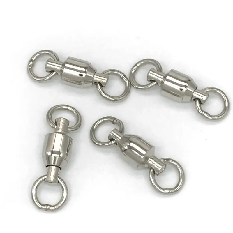 High Strength Stainless Steel Solid Welded Rings Barrel Swivels Saltwater Freshwater Ball Bearing Fishing Swivels Connector