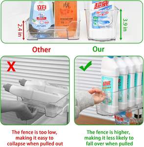 Cajones de <span class=keywords><strong>despensa</strong></span> profundos de 14,8 ", estantes deslizantes de 2 niveles debajo del fregadero de la cocina, organizador estrecho extraíble debajo del gabinete - Product Image 6