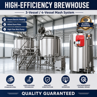 Équipement de brassage de bière artisanale à haute efficacité pour brasserie à 2, 3 ou 4 cuves