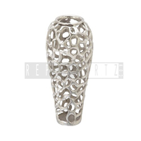 Vase décoratif en métal plaqué argent, vase élégant en argent pour salon, bureau, centre de table, décoration intérieure, cadeau