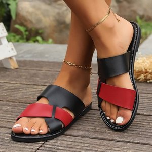Summer Women's Luxury <b>Slippers</b> Woven Daily Beach Ladies Sandals <b>Slippers</b> New Designer Flat Large Size PU <b>Slippers</b> for Women - Product Image 1
