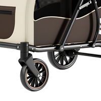 Poussette pour chien de grande taille en acier carbone, pliable, 4 roues, ajustement universel, transporteur portable pour voyages en plein air