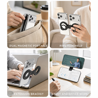 Support de téléphone de bureau FY91-G avec hauteur réglable et base rotative - en alliage d'aluminium, portable