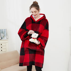 Factory Custom Oversized Christmas Wearable <strong>Cosy</strong> Giant Sherpa Big <strong>Hoodie</strong> <strong>Blanket</strong> Sweatshirts Adult Hooded <strong>Blanket</strong> With Sleeves - Product Image 5