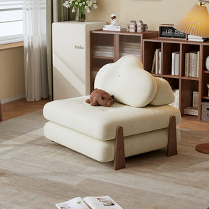 Sofá Cama de Tofu Color Crema, Plegable y Extensible, Individual, Multifuncional, Tipo Tatami, con Relleno de Espuma para Niños - Product Image 3