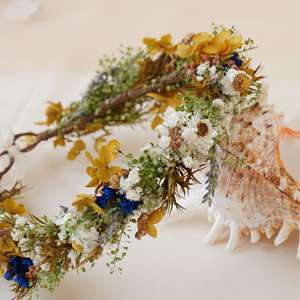 Everyday Elegant Baby Breath Dried <b>Flowers</b> for Weddings Parties Birthdays Featuring a <b>Crown</b> for Bridal Look Daily Use - Product Image 3