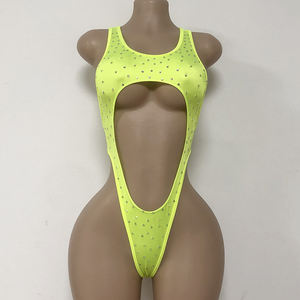 Strass di qualità esotico abbigliamento da ballo Sexy body donna un pezzo Performance Wear Club Design personalizzato all'ingrosso - Product Image 3