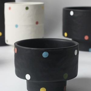 <span class=keywords><strong>Vase</strong></span> haut de style nordique, pot de fleurs <span class=keywords><strong>d</strong></span>'intérieur pour plantes vertes, cactus, <span class=keywords><strong>orchidée</strong></span> en pot avec trous, à pois, fait main - Product Image 3