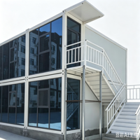 Maison préfabriquée personnalisée en conteneur, maison modulaire en structure acier portable avec murs ondulés pour bureau et dortoir