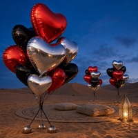 Ballon en forme de cœur en aluminium Mylar de 10 à 18 pouces, décoration de fête gonflable à l'hélium, article de fête d'anniversaire, vente en gros en Chine