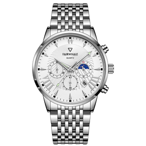 <span class=keywords><strong>Nouvelle</strong></span> montre-bracelet en acier inoxydable <span class=keywords><strong>de</strong></span> bonne qualité pour hommes, montre à phase lunaire avec <span class=keywords><strong>calendrier</strong></span>, montres à quartz pour affaires - Product Image 3