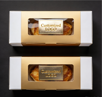 Boîte à hamburger en carton ondulé de qualité supérieure avec fenêtre de visualisation, recyclable, pour l'emballage de plats à emporter
