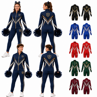 Seragam Latihan Cheerleading Squad-Sync, Set Pakaian Latihan Cheerleading Custom, Celana Pendek Cheer, Set Latihan Cheer