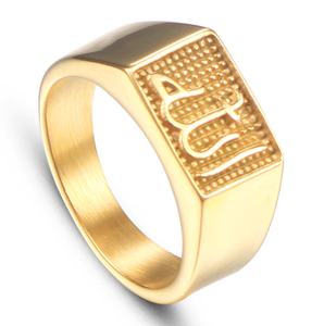 Vente en Gros Bagues Religieuses pour Hommes en Acier Inoxydable Plaqué Or - Product Image 1