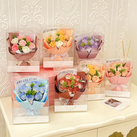 Cadeaux pour la Saint-Valentin, bouquet de fleurs en savon, cadeau d'anniversaire pour amis, roses avec boîte