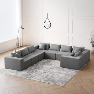 Canapé modulaire en velours côtelé de 188 pouces en forme de L, ensemble de canapés de luxe pour le sol, meubles d'intérieur rembourrés - Product Image 5