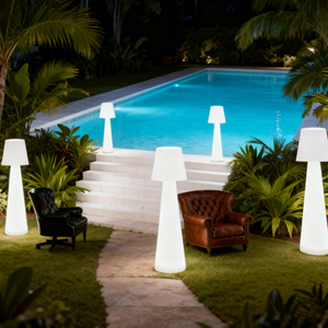 Moderna plastica RGB pavimento in piedi lampada a <span class=keywords><strong>LED</strong></span> da esterno impermeabile da giardino <span class=keywords><strong>con</strong></span> <span class=keywords><strong>telecomando</strong></span> di nuova concezione di lusso solare - Product Image 4