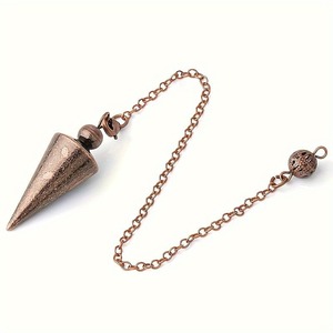Péndulo de Metal Color Bronce Antiguo y Plateado para Adivinación, Péndulo de Cobre para Sanación, Péndulo de Punta, Cono Wicca, Chakra, Péndulos Espirituales - Product Image 3