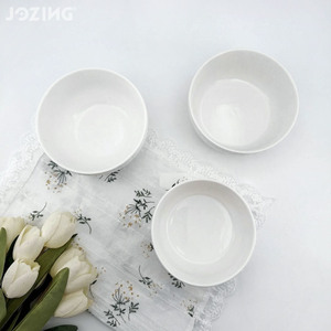 Ciotola Rotonda in Ceramica Bianca Pura da 5,5 Pollici, Lucida, per Zuppa e Insalata, con Motivo Floreale, per Feste, Vendita all'Ingrosso - Product Image 2