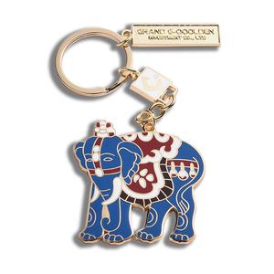 Promotional Items Blue Retro Graffiti Elephant Shape Hard Enamel Metal Keychain <b>Key</b> <b>Chains</b> - Product Image 6