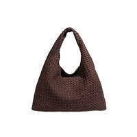 Sac fourre-tout en PU tissé pour femme, style minimaliste et luxueux, avec fermeture magnétique et forme de coquille, pour un usage quotidien