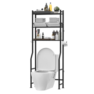 Étagère <span class=keywords><strong>de</strong></span> rangement pour salle <span class=keywords><strong>de</strong></span> bain au-<span class=keywords><strong>dessus</strong></span> des toilettes, étagères <span class=keywords><strong>de</strong></span> salle <span class=keywords><strong>de</strong></span> bain autoportantes en bois, étagère <span class=keywords><strong>de</strong></span> rangement au-<span class=keywords><strong>dessus</strong></span> des toilettes avec porte-papier - Product Image 1