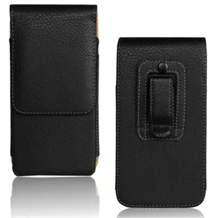 Litchi Pattern Leather Belt Clip Holster Cintura Bag Mobile Phone Holder Pouch para iPhone 14 pro max