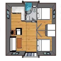 Maison préfabriquée extensible en conteneur à toit incliné imperméable - Villa capsule, maison familiale mobile préfabriquée portable de petite taille