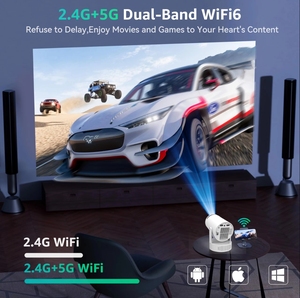 Mini Proyector Portátil Recargable 720P, Proyector LED con USB, Control Remoto, Proyector de Películas para Interiores/Exteriores HY300 Pro Blanco - Product Image 4