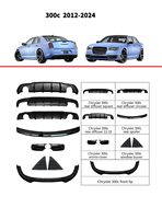 Kit de carrosserie d'ajout et de mise à niveau pour voiture, comprenant séparateur de pare-chocs avant, lèvre de spoiler de coffre, jupe latérale et diffuseur arrière pour CORVETTE C5 C6 C7 C8