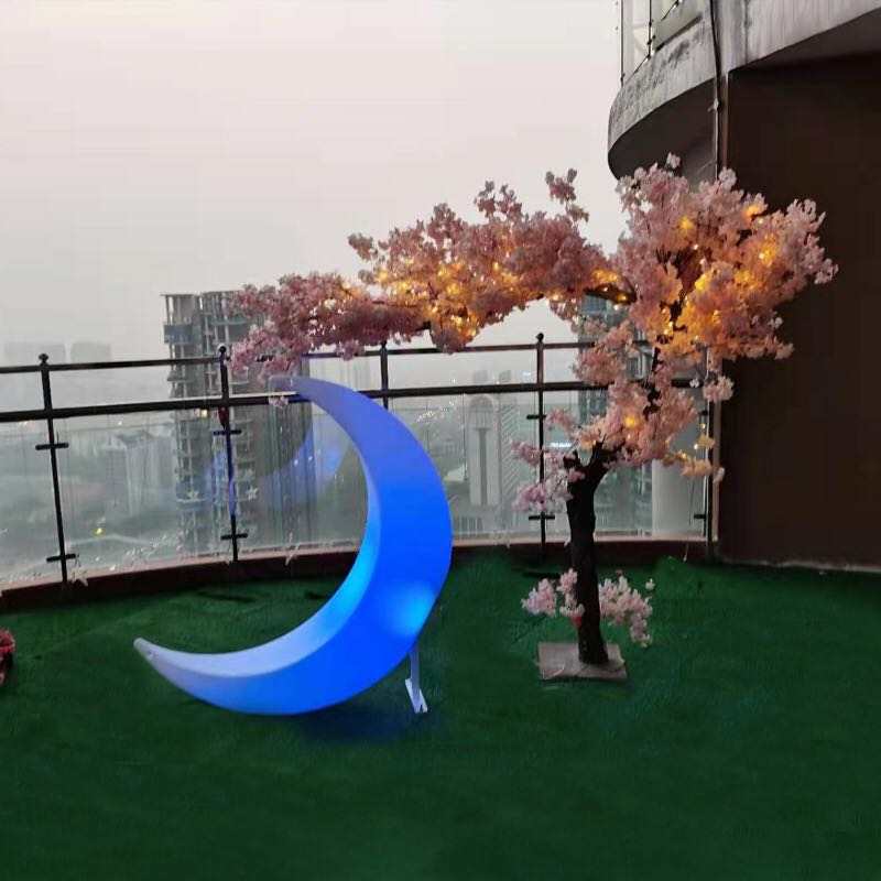 Уличная светодиодная подсветка для мебели, Ландшафтная лампа в виде Луны для сада, проектов, парка, двора, водонепроницаемая светодиодная лампа с пластиковым полумесяцем