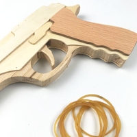 Pistolet à Élastiques en Bois pour Jeu de Tir en Extérieur, Modèle Jouet pour Enfants