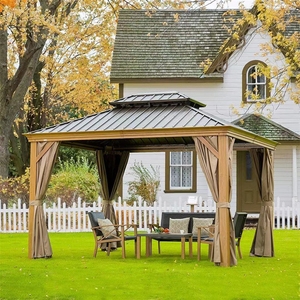 Recentemente progettato all'aperto impermeabile 3M * 3.65M in metallo Hard Top Patio terrazza parasole giardino Gazebo con tetto - Product Image 4