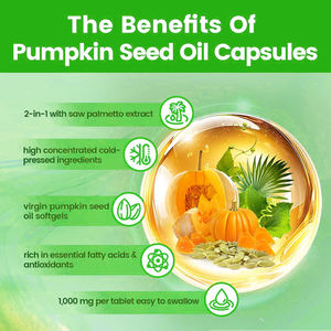 Cápsulas Blandas de Saw Palmetto de Alta Calidad con Aceite de Semilla de Calabaza, Promueve la Salud de la Próstata, Ayuda al Crecimiento del Cabello, Mejora el Sistema Inmunológico - Product Image 3