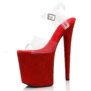 Sandali con Plateau da 8 Pollici (20 cm) con <span class=keywords><strong>Polvere</strong></span> Esotica Brillante, Eleganti Peep Toe per Sposa, Festa, Sexy Fetish, Modello da Nightclub, Scarpe per Pole Dance - Product Image 2