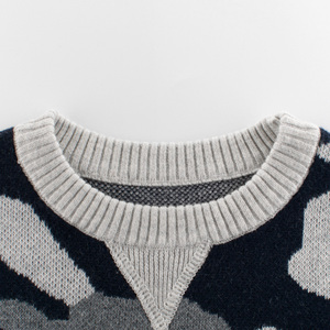 Kids Wholesale Autumn Computer Knitted Camouflage Design 100% Cotton Yarn Sweater - Product Image 2