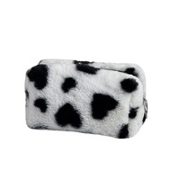 Sac de maquillage de voyage à fermeture éclair souple de grande capacité avec étiquette personnalisée WAALUU, nouveau sac cosmétique à imprimé cœur