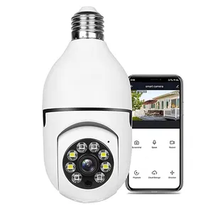 V380PROスマート電球wifiホームセキュリティカメラ、モーション検出自動追跡機能付き屋内ネットワークカメラ