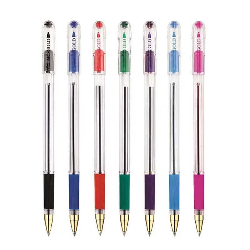 Custom Logo German Ink Comfortable Rubber Grip Plastic Ballpoint Pen For Sale